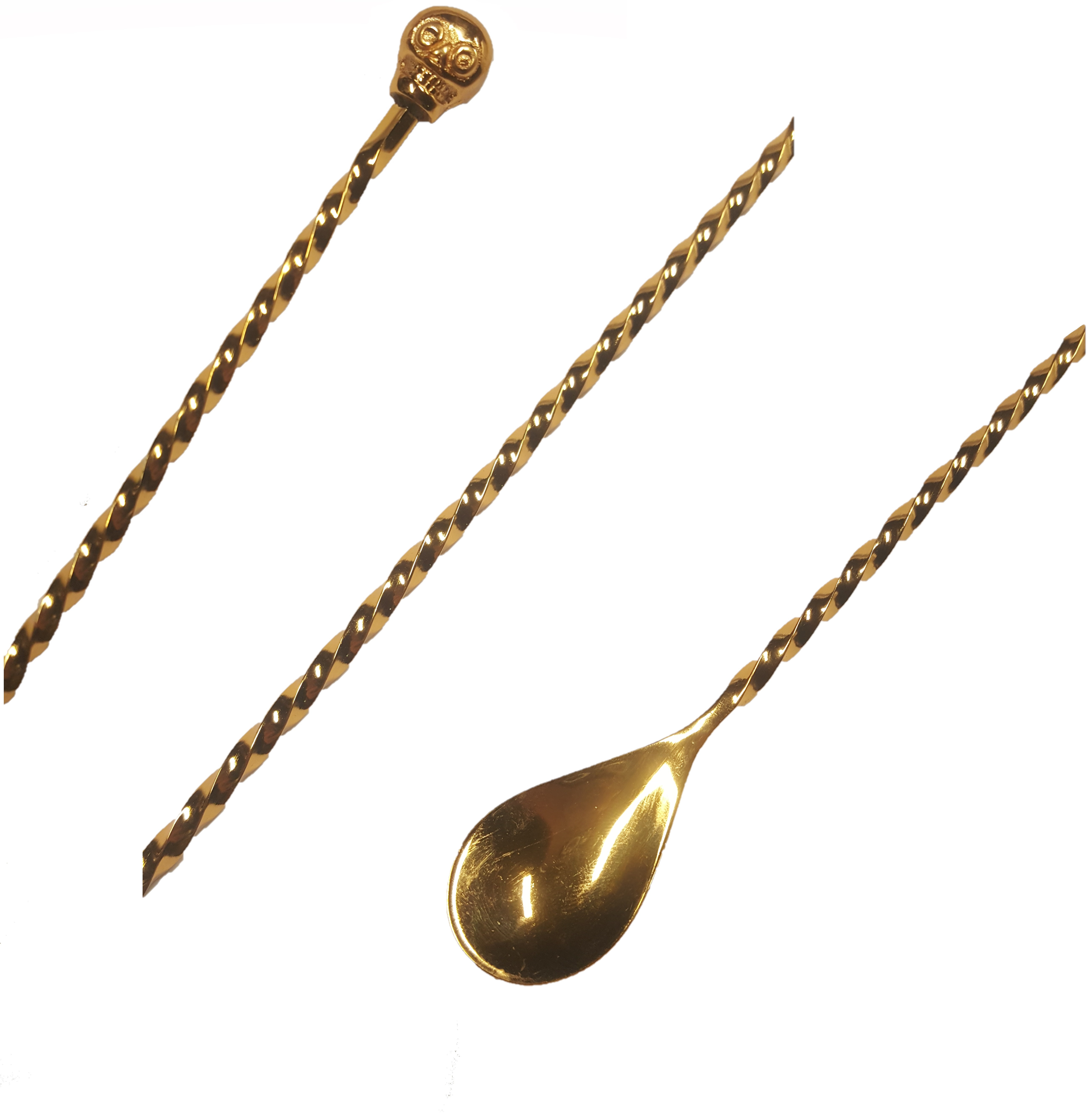 Zlatá lžička s lebkou 43,5cm