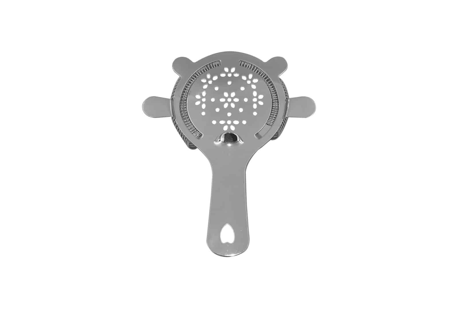 Strainer se čtyřmi úchyty je jednoduché barové sítko, které se hodí pro scezení každého typu vychlazeného koktejlu.