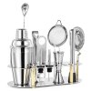 10 Pieces Stainless Steel Cocktail Set With Rounded Rectangle Stand 2