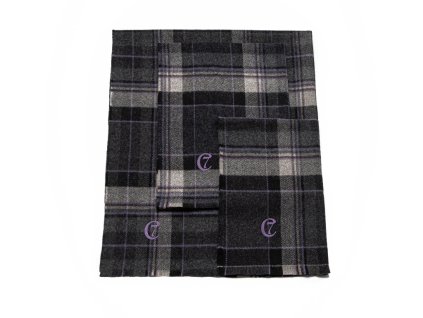 Luxusní deka pro psa Cloud7 Scottish kostkovaná černá merino vlna černá