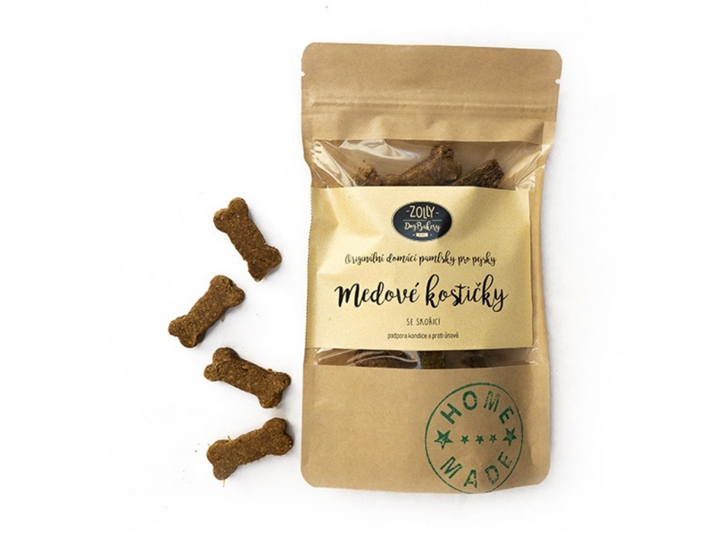 ZOLLY – dog bakery Pamlsky pro psy ZOLLY - Medové kostičky Hmotnost: 100g