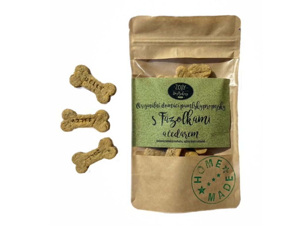 ZOLLY – dog bakery Pamlsky pro psy ZOLLY - Fazolky s čedarem Hmotnost: 100g