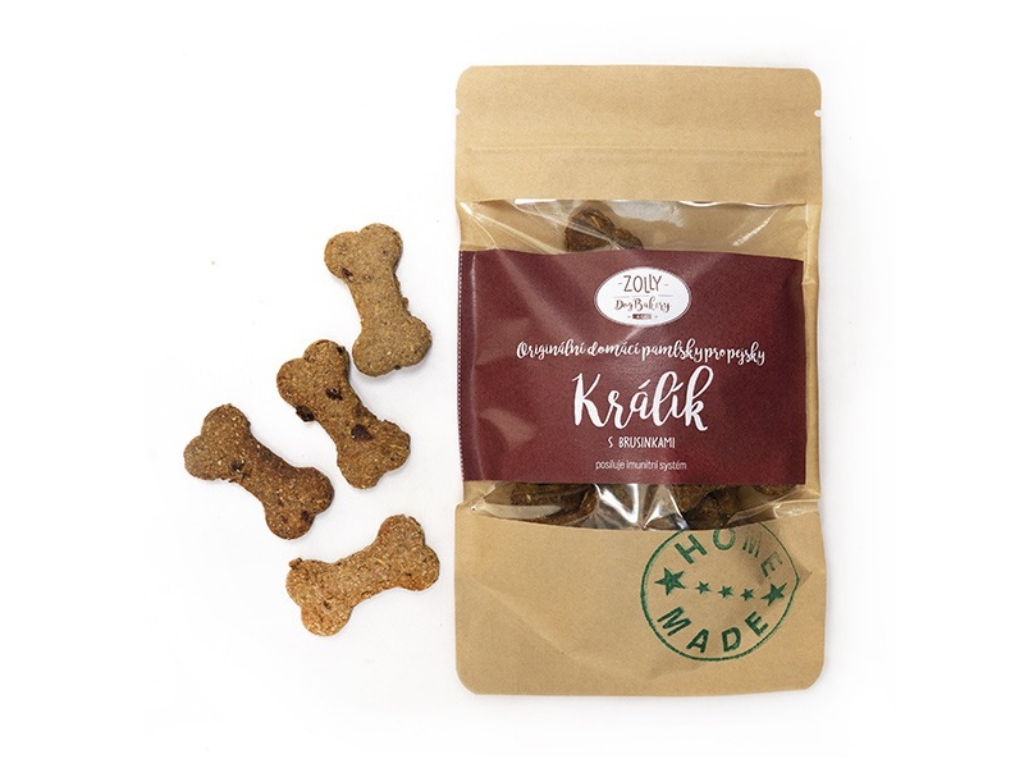 ZOLLY – dog bakery Pamlsky pro psy ZOLLY - Králík s brusinkami Hmotnost: 100g