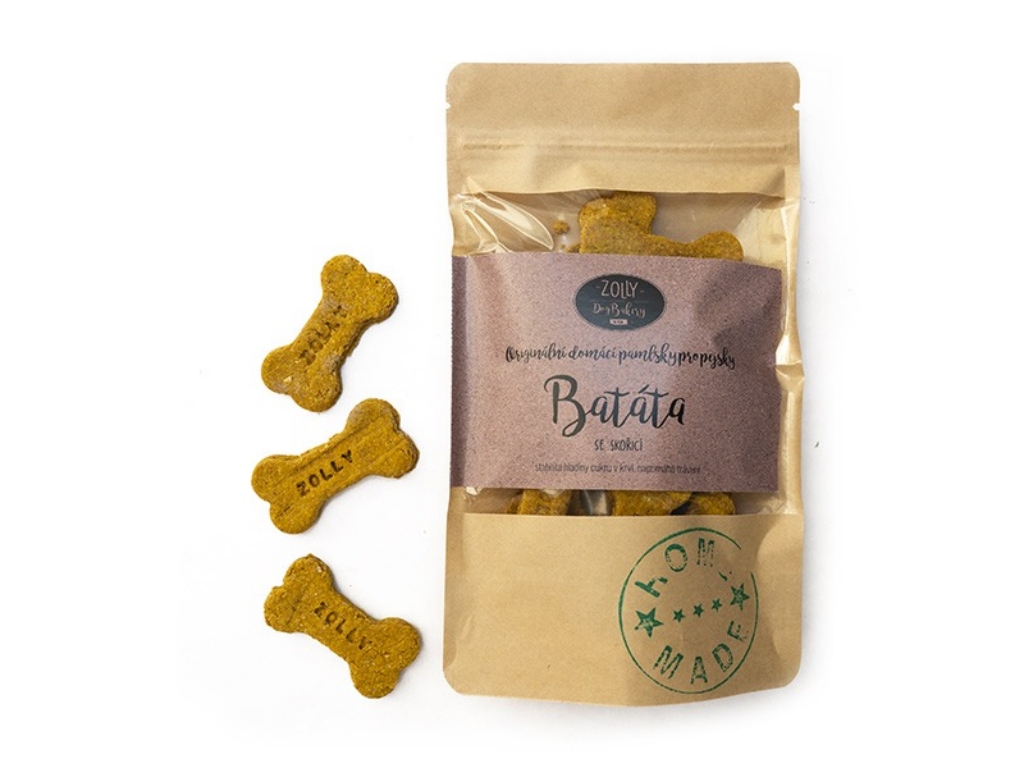 ZOLLY – dog bakery Pamlsky pro psy ZOLLY - Batáta se skořicí Hmotnost: 100g