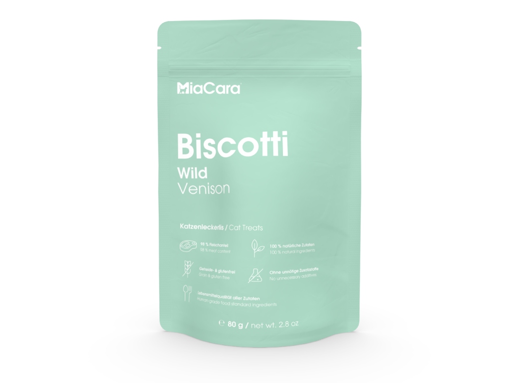 Pamlsky pro kočky MiaCara Biscotti zvěřina 80g