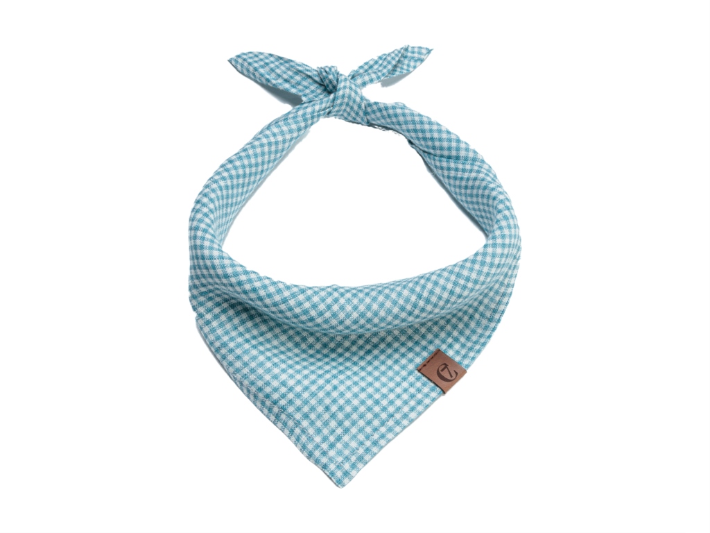 Šátek pro psy Cloud7 Mini Check modrý Velikost: S - 33-41 cm