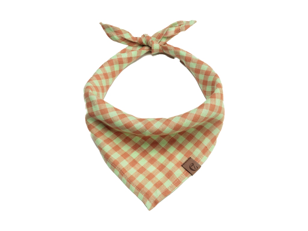 Šátek pro psy Cloud7 Check oranžový Velikost: S - 33-41 cm