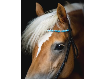 Baby blue čelenka s perlami a jadeitem