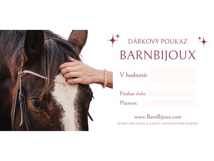Dárkový poukaz BarnBijoux celenky pro kone