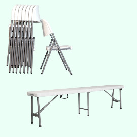 Table et banc pliables
