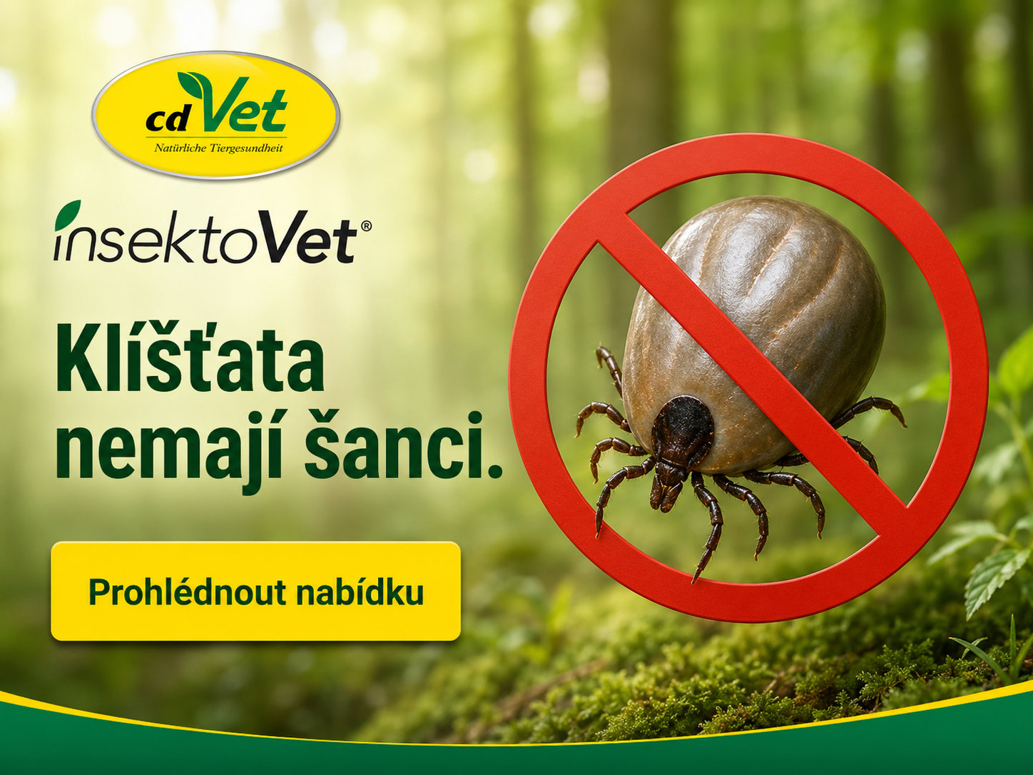 Přírodní přípravky cdVet proti klíšťatům
