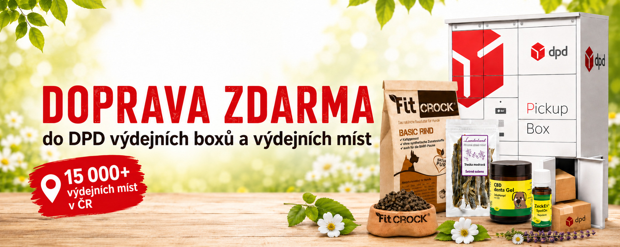 doprava zdarma na DPD výdejní místa a boxy