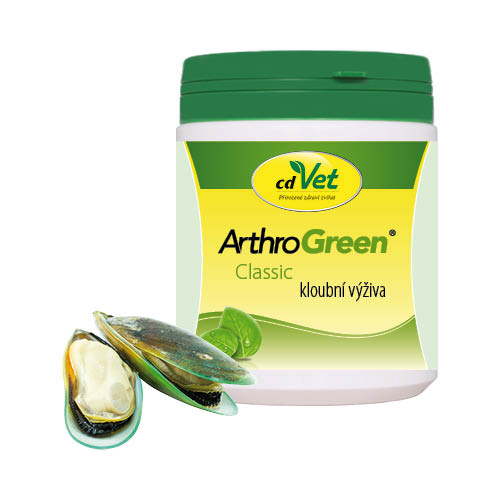 Plastová dóza ArthroGreen Classic s mušlí – přírodní kloubní výživa pro psy.