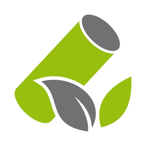 Ikona granulí s listy – symbol přírodního krmiva pro psy.