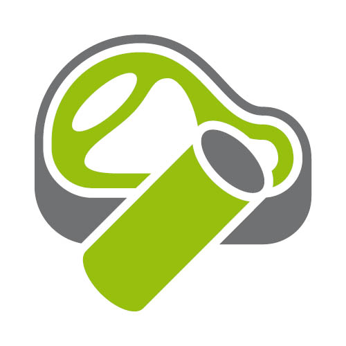 Ikona syrového plátku masa granulemi – symbol částečného BARFu pro psy.