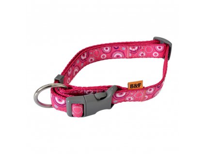 Nylonový obojek popruh KROUŽKY růžový