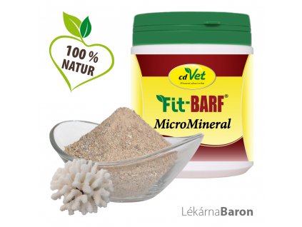 Přírodní doplněk stravy pro psy „Fit-BARF Micro Mineral - cdVet“ pro doplnění vitamínů, minerálů a stopových prvků.