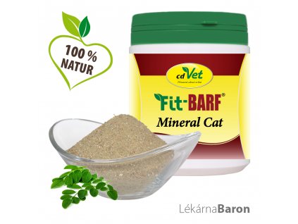 Přírodní doplněk stravy „Fit-Barf Mineral pro kočky - cdVet“ doplňuje kočkám vitamíny a minerály z přírodních zdrojů.