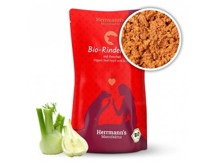 Kapsička pro psy - Hovězí srdce s fenyklem (Bio) - 130 g