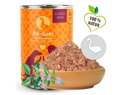 Konzerva pro psy - Husí maso s pohankou (Bio)