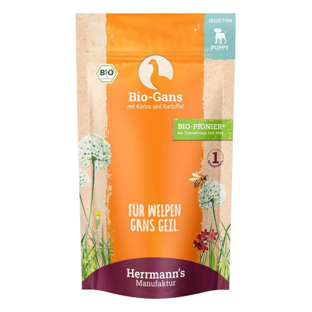 Herrmann's Kapsička pro psy - Husí maso s dýní a bramborou (Bio) - 150 g Váha: 150 g