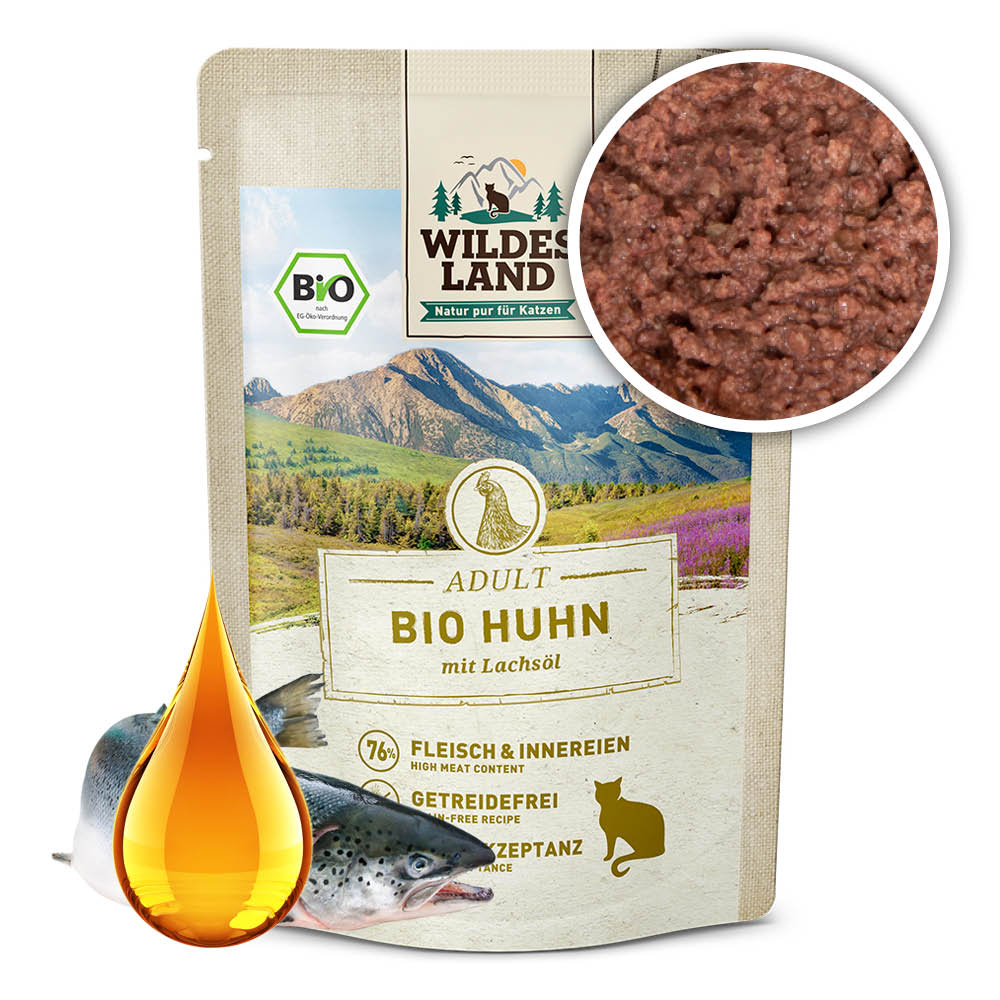 Wildes Land WL Kapsička pro kočky - Kuřecí maso (Bio) - 85 g Váha: 85 g