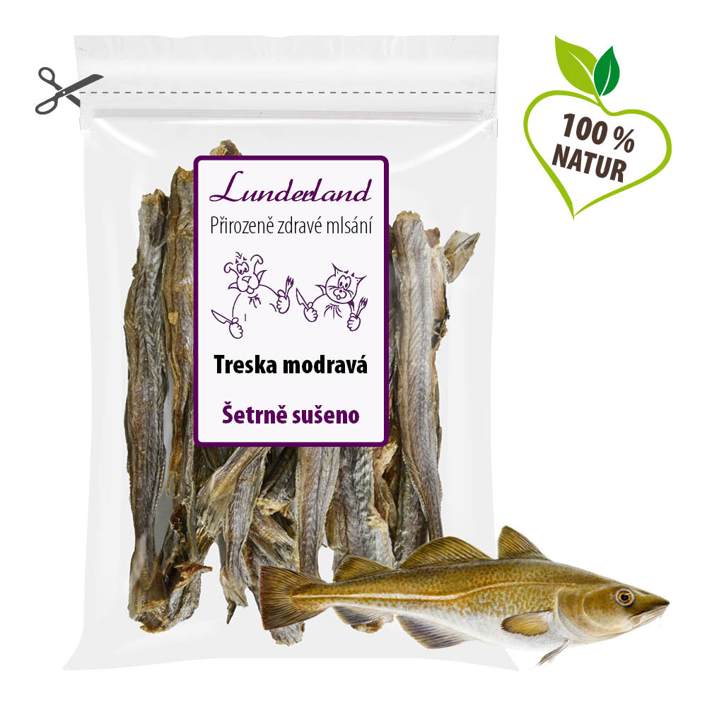 Lunderland Sušená ryba Treska modravá Váha: 200 g