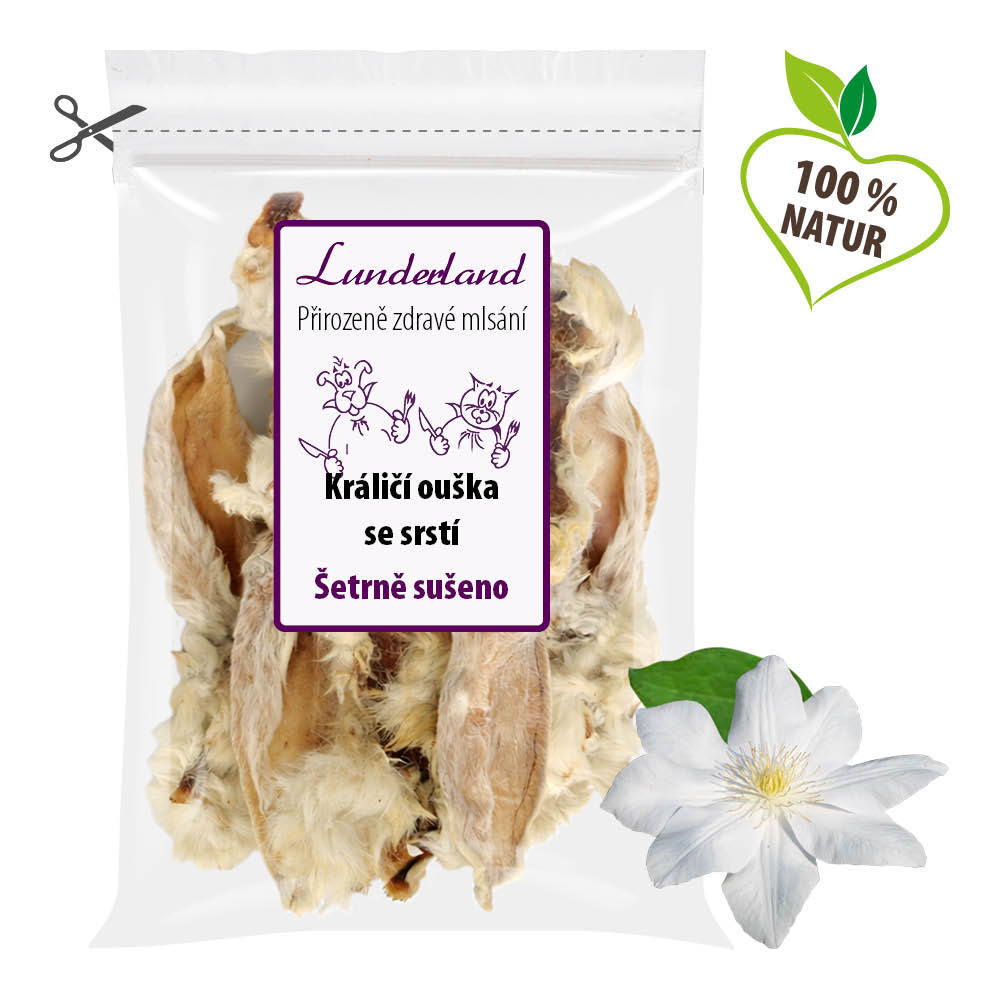 Lunderland Králičí ouška se srstí 100 g Váha: 100 g