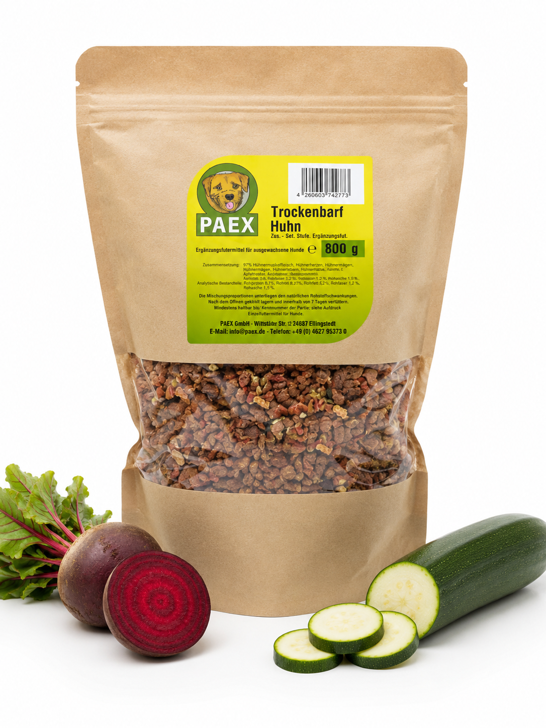 Paex Sušený BARF kuřecí (maso + ovoce + zelenina) 800 g Váha: 800 g