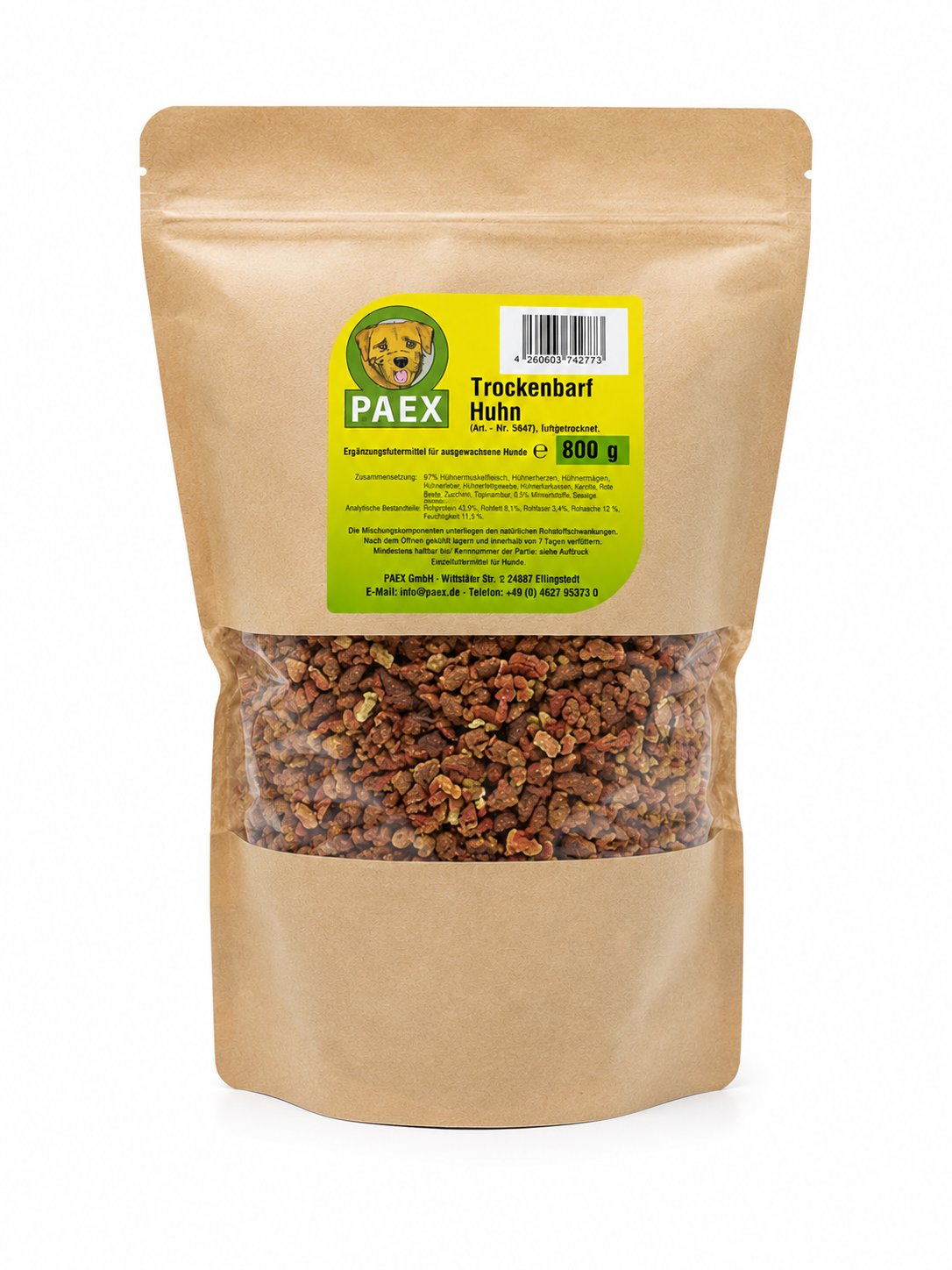 Paex Sušený BARF kuřecí (maso + ovoce + zelenina) 800 g Váha: 800 g