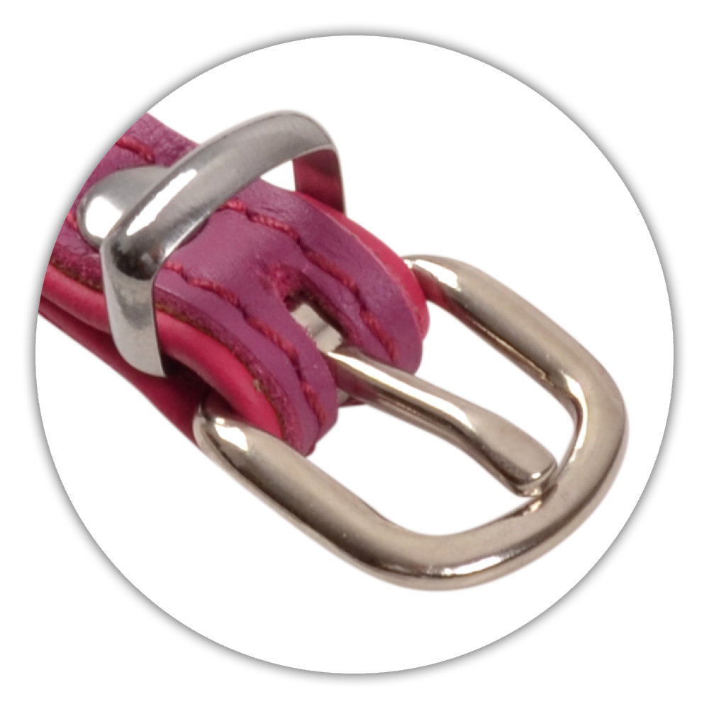 BF Kožený obojek DENYS fuchsiový Velikost: 18 až 23 cm / 14 mm