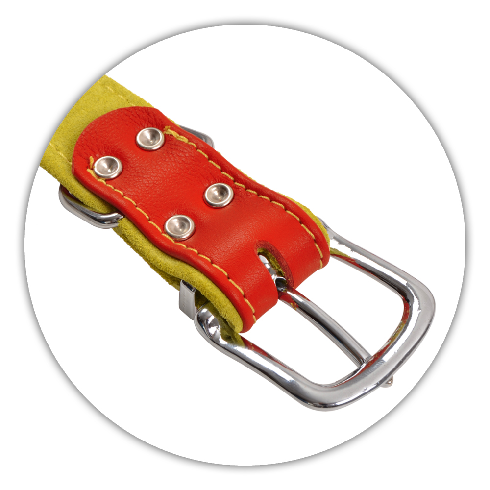 BF Kožený obojek JACKY červený Velikost: 30 až 39 cm / 35 mm