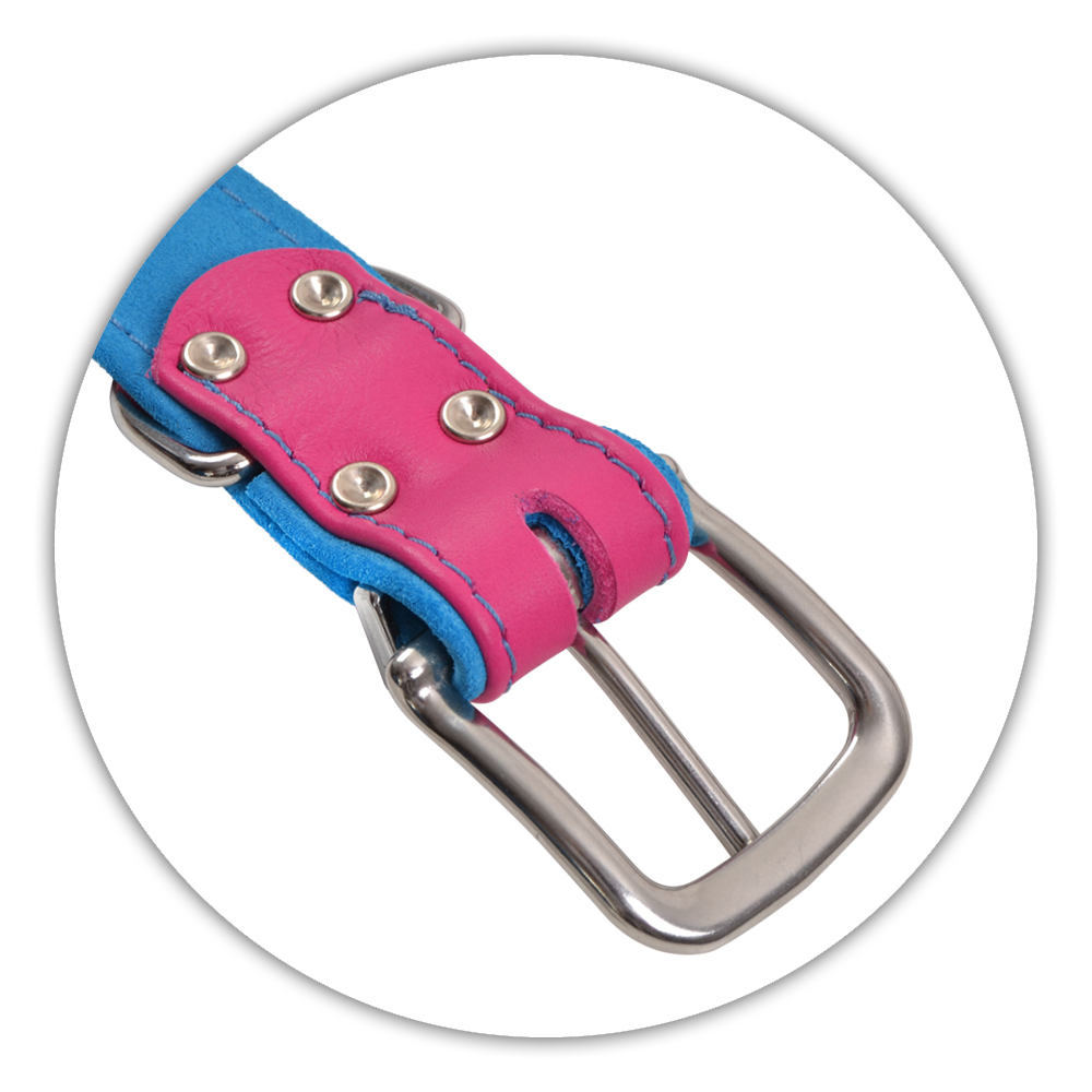 BF Kožený obojek JACKY fuchsiový Velikost: 35 až 44 cm / 35 mm