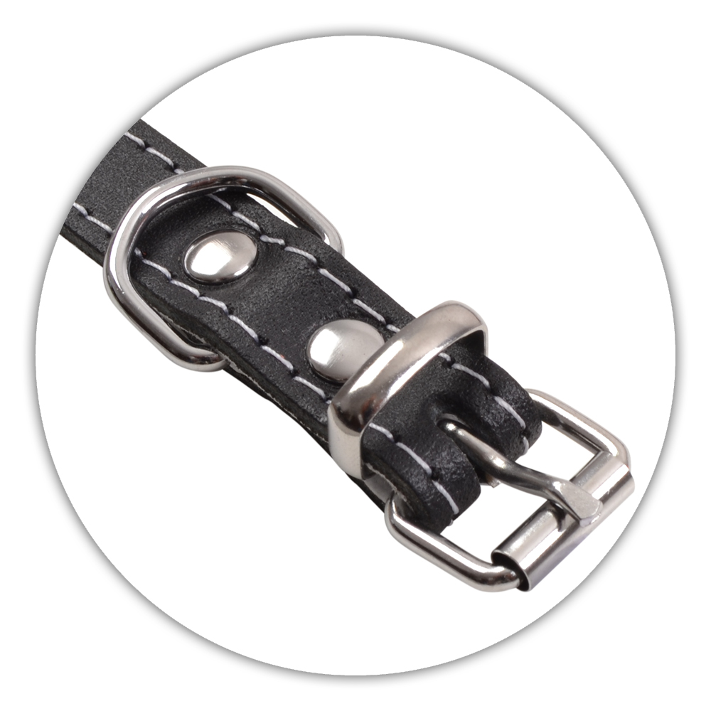 BF Obojek kožený černý Velikost: 30 až 37 cm / 15 mm