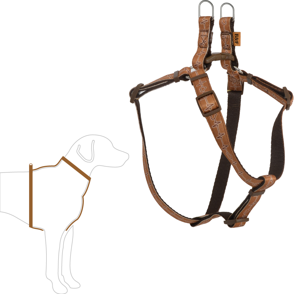 BF Kšíry - Popruhové EKG hnědé Velikost: 20 mm / OH: 44-72 cm