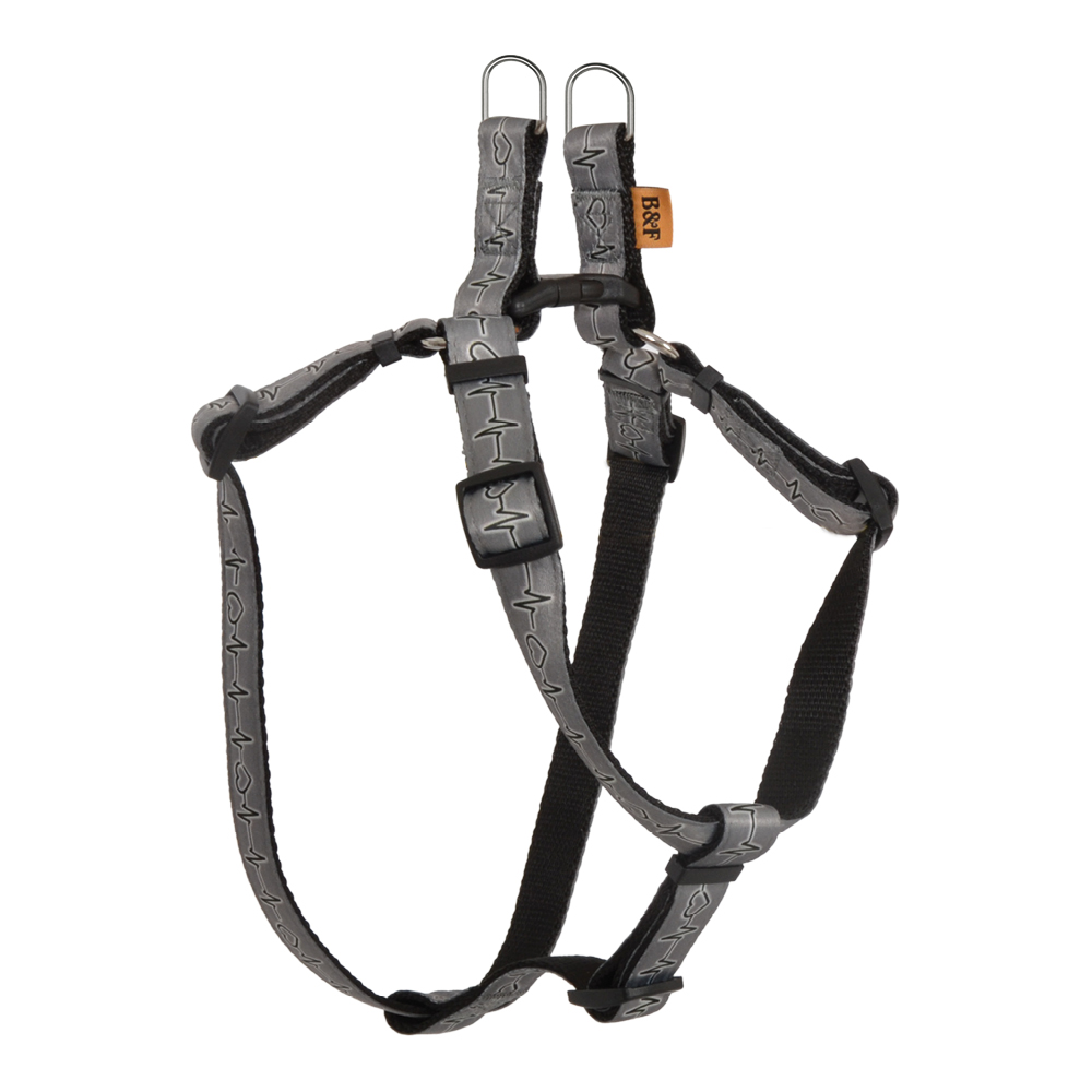 BF Kšíry - Popruhové EKG šedé Velikost: 10 mm / OH: 26-38 cm