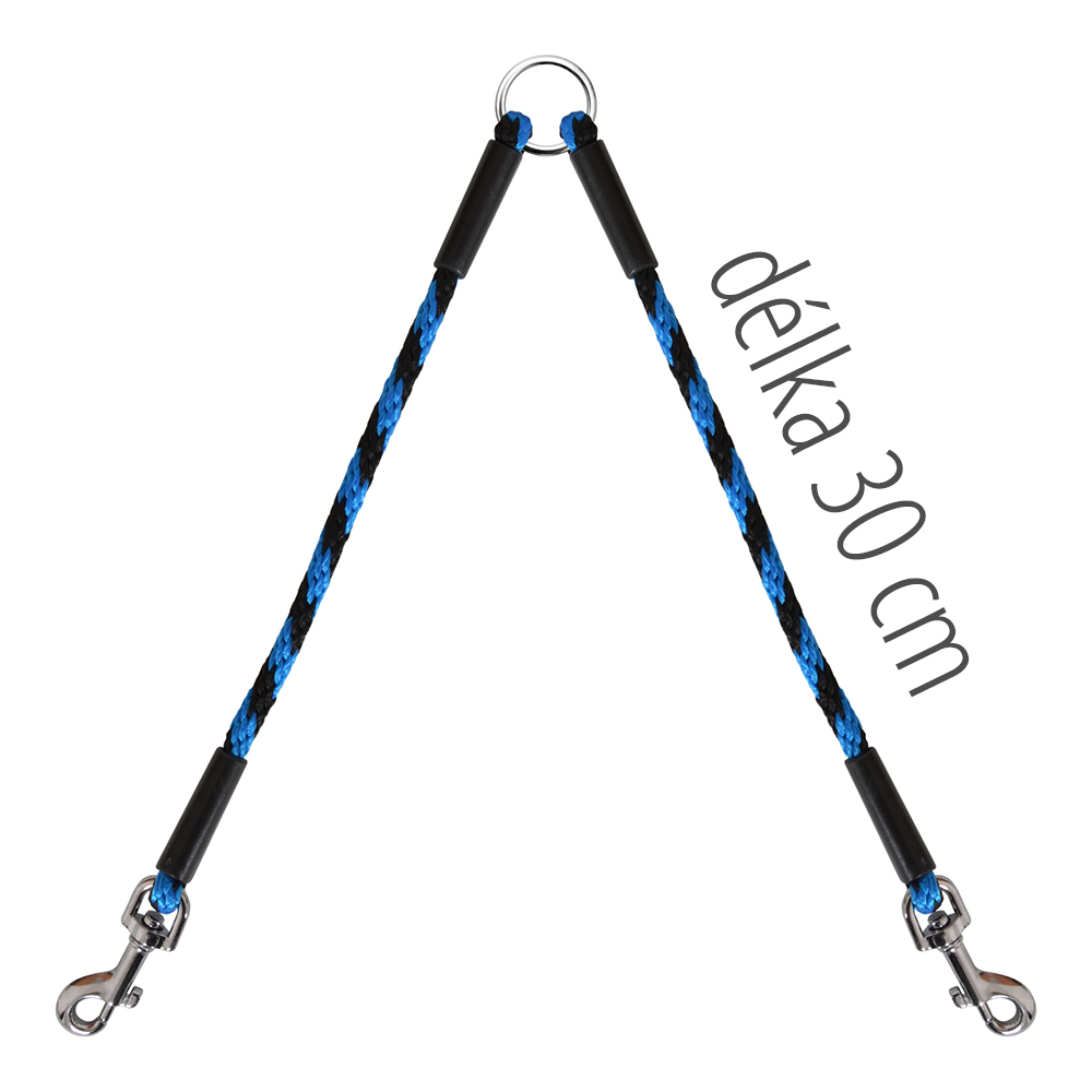 BF Rozdvojka na vodítko - modrá 30 cm / 7 mm Velikost: 30 cm / 7 mm