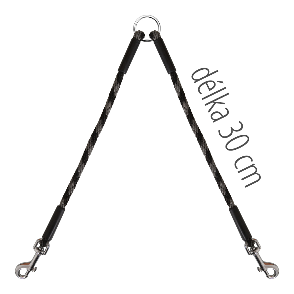 BF Rozdvojka na vodítko - šedá 30 cm / 7 mm Velikost: 30 cm / 7 mm