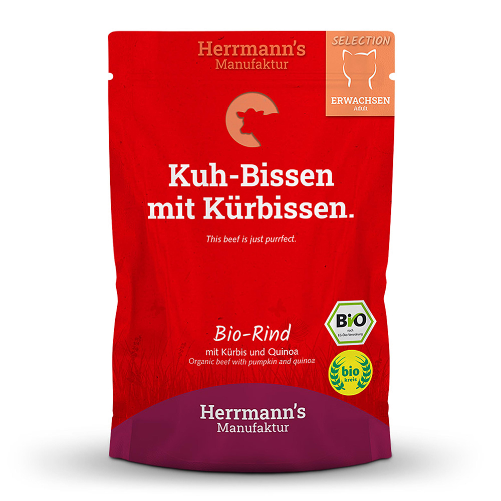 Herrmann's Kapsička pro kočky - Hovězí s dýní (Bio) - 100 g Váha: 100 g