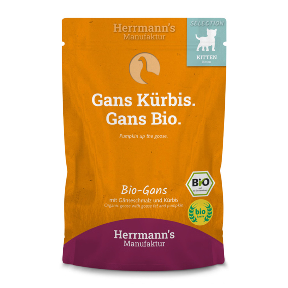 Herrmann's Kapsička pro kočky - Husí maso s dýní (Bio) - 100 g Váha: 100 g