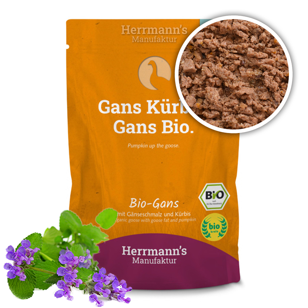 Herrmann's Kapsička pro kočky - Husí maso s dýní (Bio) - 100 g Váha: 100 g