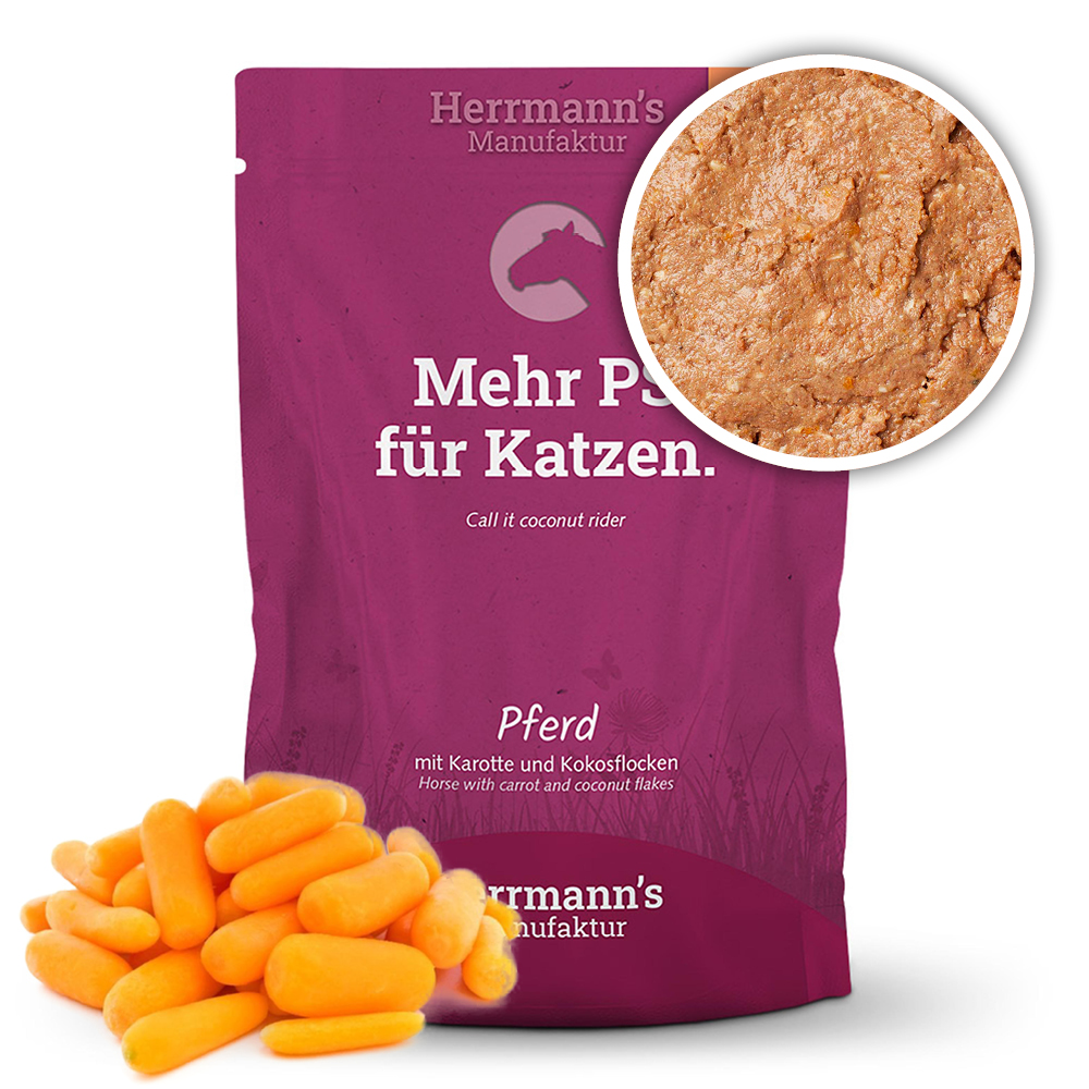 Herrmann's Kapsička pro kočky - Koňské maso s Bio karotkou - 100 g Váha: 100 g