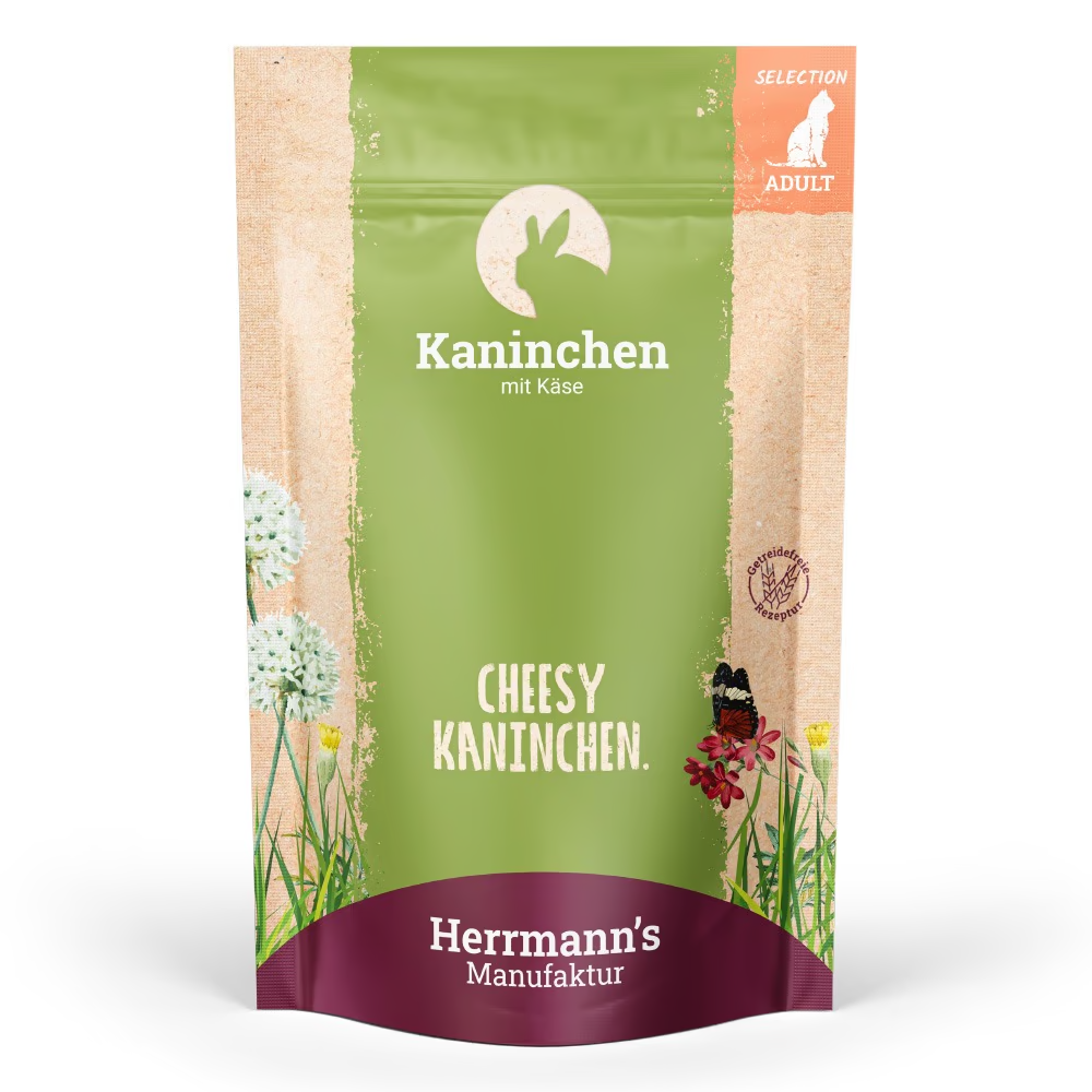 Levně Herrmann's Kapsička pro kočky - Králičí maso s Bio sýrem - 100 g Váha: 100 g
