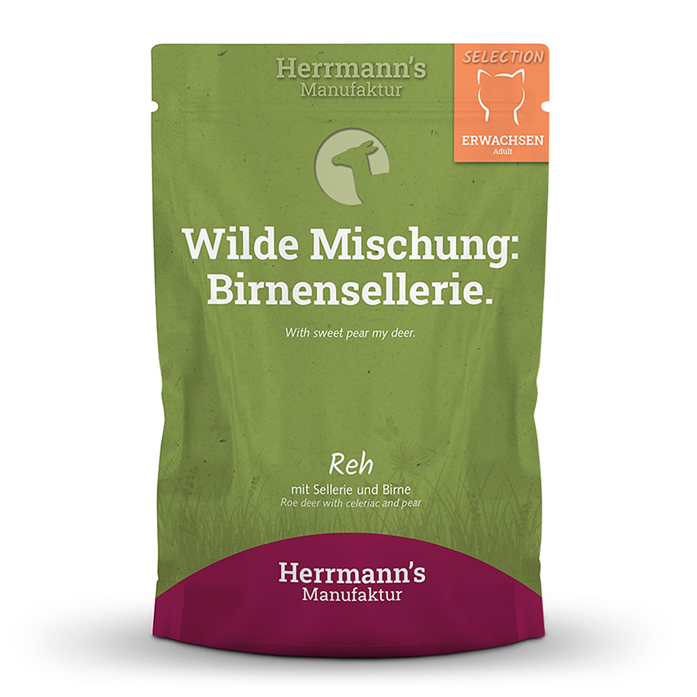 Herrmann's Kapsička pro kočky - Srnčí s Bio celerem a hruškou - 100 g Váha: 100 g