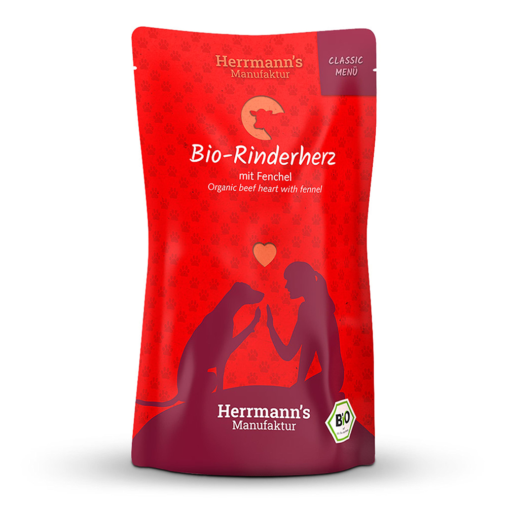 Herrmann's Kapsička pro psy - Hovězí srdce s fenyklem (Bio) - 130 g Váha: 130 g