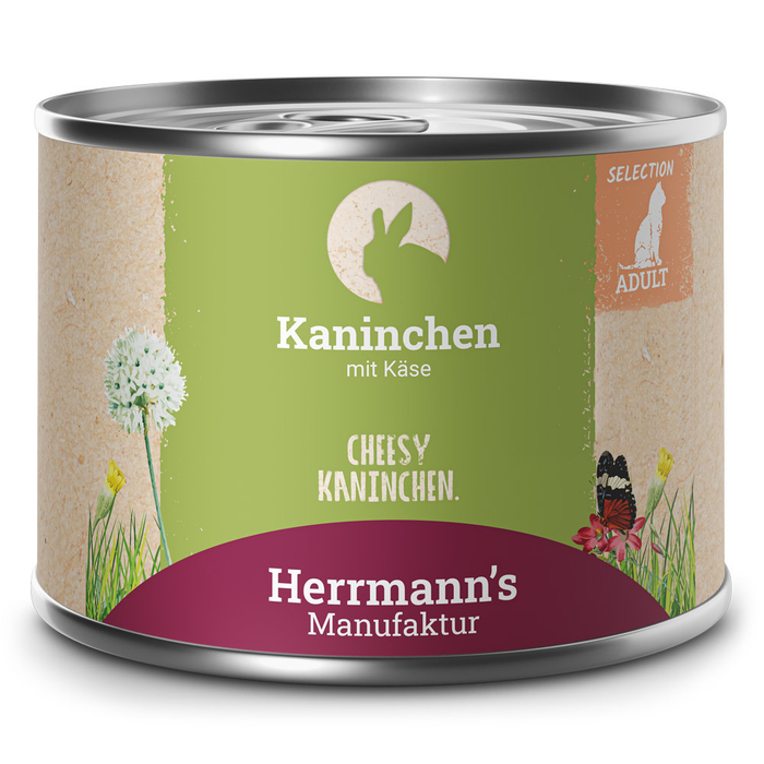 Herrmann's Konzerva pro kočky - Králičí maso se sýrem Váha: 200 g