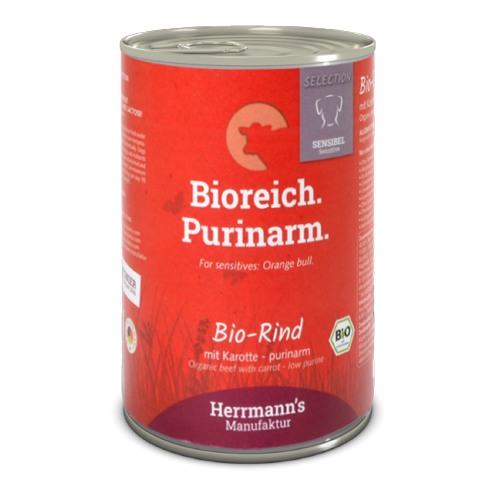 Herrmann's Konzerva pro psy - Hovězí maso s mrkví (Bio) Váha: 400 g