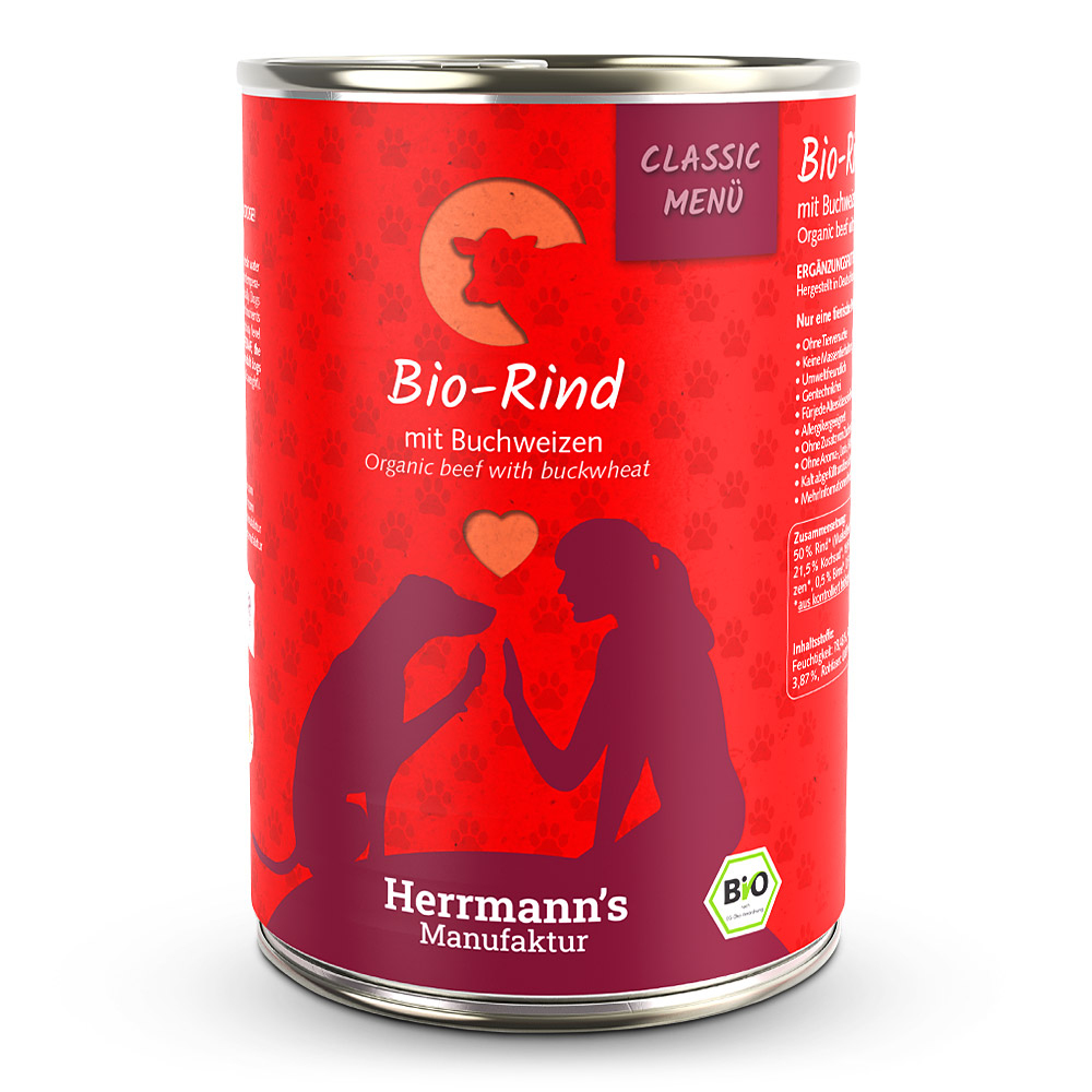 Herrmann's Konzerva pro psy - Hovězí maso s pohankou (Bio) Váha: 400 g