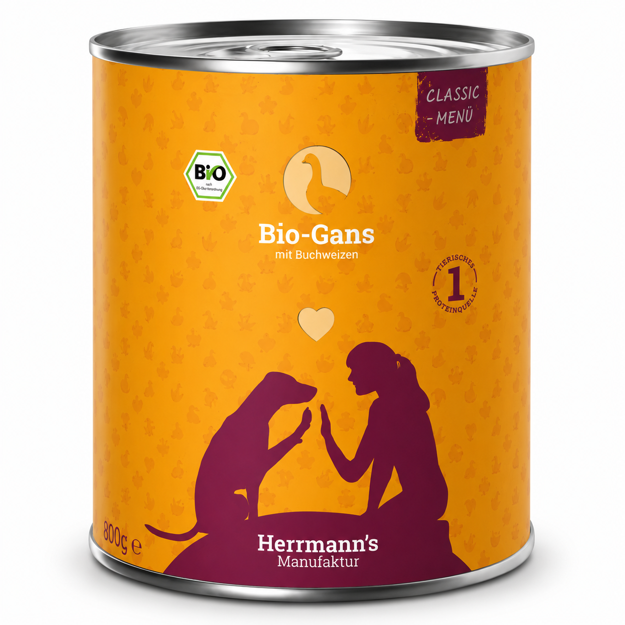 Herrmann's Konzerva pro psy - Husí maso s pohankou (Bio) Váha: 800 g