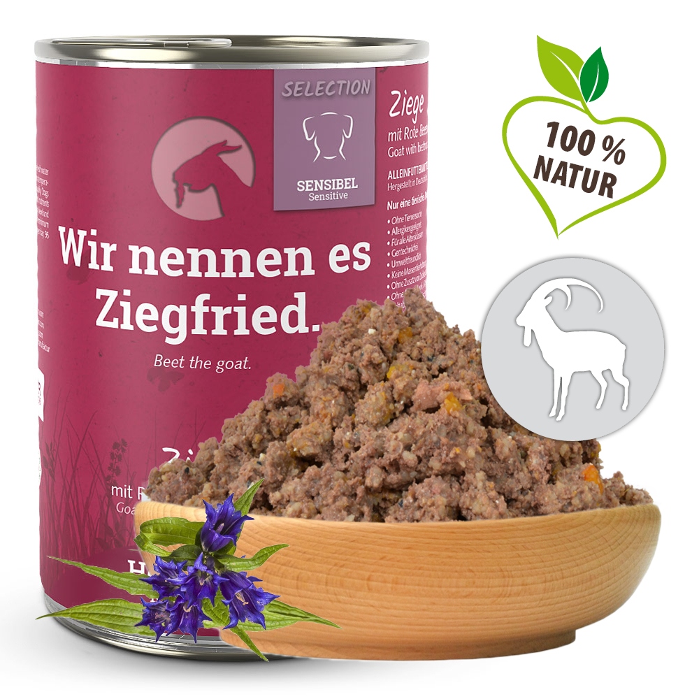 Herrmann's Konzerva pro psy - Kozí maso s červenou řepou a jáhly Váha: 800 g